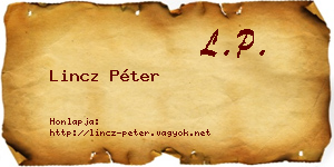 Lincz Péter névjegykártya